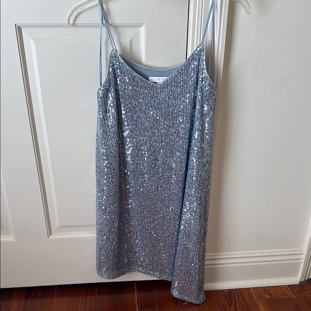 Karlie Blue Sequin Mini Dress